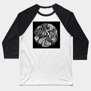 Circle 1 - Aussie Tangle Transparent with Black Background Baseball T-Shirt